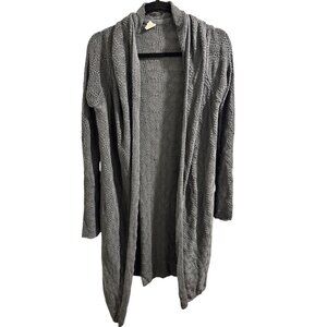 🍒 2/$20 Gaiam Gray Open Front Cardigan Sweater M 50% Bamboo 50% Organic Cotton